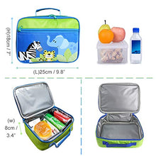 Load image into Gallery viewer, Kids Lunch Bag, Insulated Lunch Box Tote Reusable Zoo Printed Thermal Cooler Bag for School Toddler Nursery Picnic Outdoor Travel Food Container