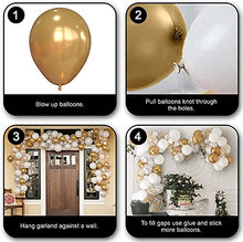 Load image into Gallery viewer, Balloon Arch Garland Kit, 102pcs White Gold Silver Birthday Party Decoration, 12pcs Confetti Balloon 90pcs Latex Balloon, Decoration Balloons for Birthday Wedding Christmas Baby Showers New Year