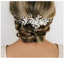 Load image into Gallery viewer, SWEETV Wedding Hair Comb Rhinestone Bridal Hair Clip-Handmade Wedding Hair Accessories for Brides and Bridesmaid,Silver