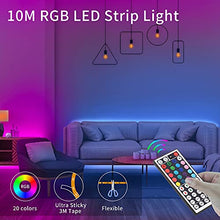 Load image into Gallery viewer, Ksipze Led Strip Lights 10m RGB Color-Changing Led Lights with 44 Keys Remote Control and 12V Power Supply Led Light Kit for Home Lighting Flexible Strip Light for Bedroom Home Decoration (10 Meter)