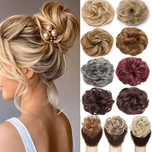 Load image into Gallery viewer, 1 PCS Messy Bun Hair Extension Scrunchies Messy Bun Hair Piece for Women Curly Wavy Scrunchy Updo Bun Extensions Plum Red