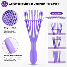 Load image into Gallery viewer, Detangle Hair Brush, Detangler Brush for Women Girls Wet Dry Afro 3a to 4c Thick Frizzly Wavy Kinky Curly Coily Natural Hair, Detangling Hairbrush with Metal Pick Comb, Purple