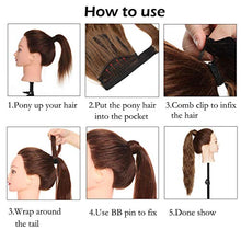 Load image into Gallery viewer, Fashion Clip in Ponytail Extension Wrap Around for Women Long Wavy Curly Hair Fluffy Pony Tail 26 Inch - Bleach Blonde