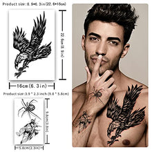 Load image into Gallery viewer, 56 Sheets Eagle Crowns Animals Skeleton Totem Temporary Waterproof Tattoos for Adults Men Half Arm Sleeve Shoulder Fake Tattoos Stickers for Teens Body Forearm(11&45)
