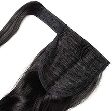 Load image into Gallery viewer, Wrap Around Ponytail Hair Extension 24inch Long Curly Pony Tail Hairpiece Synthetic Fiber Jet Black