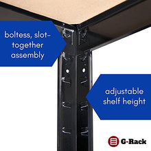 Load image into Gallery viewer, Garage Shelving Units: 180cm x 90cm x 30cm | Heavy Duty Racking Shelves for Storage - 2 Bay, Black 5 Tier (175KG Per Shelf), 875KG Capacity | For Workshop, Shed, Office | 5 Year Warranty