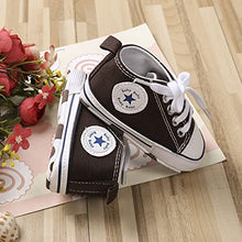Load image into Gallery viewer, Frobukio Newborn Baby Boy Girl Canvas Sneakers Non-Slip Soft Sole First Walkers Infant (0-6 Months, Brown)