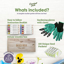 Load image into Gallery viewer, Grow Your Own Seed Box by Garden Pack - 100 Varieties of Flower, Herb, Vegetable Seeds - Gardening Gifts for Women