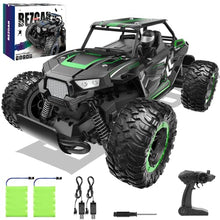 Load image into Gallery viewer, BEZGAR 18 Toy Grade 1:14 Scale Remote Control Car, 2WD High Speed 20 Km/h All Terrains Electric Toy Off Road RC Monster Vehicle Truck Crawler with Two Rechargeable Batteries for Boys Kids and Adults