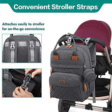 Load image into Gallery viewer, Baby Changing Bag Backpack, BabbleRoo Nappy Changing Back Pack Diaper Bags with Changing Mat & Pacifier Holder for Mom & Dad (Dark Grey)
