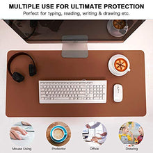 Load image into Gallery viewer, FAMEDY PU Leather Desk Pad, Dual-Sided Desk Mat, Large Mouse Pad, Laptop Keyboard Desk Blotter Protector, Waterproof Desk Writing Mat for Office/Home (Brown&Grey, 90 * 45CM)