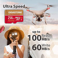 Load image into Gallery viewer, Gigastone Micro SD Card 256GB with SD Adapter + Mini-case, 4K Camera Pro, 4K UHD Video Recording, GoPro SD card Action Camera Compatible, R/W up to 100/60MB/s, MicroSDXC UHS-I A2 V30 U3 Class 10