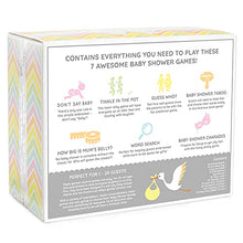 Load image into Gallery viewer, Baby Shower Bundle - 7 Hilarious Baby Shower Games (classy party games pack for 1-20 guests - unisex/girls/boys)