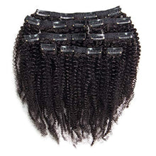 Load image into Gallery viewer, Riya 4B 4C Remy Hair Afro Kinky Curly Clip in Hair Extensions Brazilian Human Hair Clips in Real Hair Extensions for Black Women Can Be Dyed 120G/Set(12inch,Natural Black)