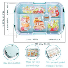 Load image into Gallery viewer, SGAONSN Kids Lunch Box, Bento Box for Kid with 6 Compartments, BPA Free Plastic Picnic Snack Salad Boxes Baby Bento Boxes(Blue)