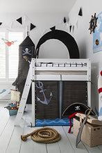 Load image into Gallery viewer, Noa and Nani - Midsleeper Cabin Bed with Slide and Pirate Hideaway Tent, Tower and Tunnel - (White)