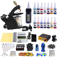 Load image into Gallery viewer, Tattoo Complete Starter Tattoo Kit 1 Pro Machine Guns 14 Inks Power Supply tattoo kits for beginners Foot Pedal Needles Grips Tips ANDNICE