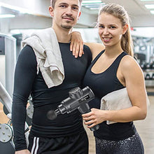 Load image into Gallery viewer, Muscle Massage Gun Deep Tissue Percussion Massager - Handheld Electric Body Massagers Sports Drill for Athletes Pain Relief&Relax, Super Quiet Brushless Motor Cordless,20 Speed Level,Wattne W2 (Black)