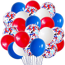Load image into Gallery viewer, 50PCS Red White Blue Balloons,Latex Confetti Balloons for Queen's Platinum Jubilee Party Union Jack Celebration Graduation Anniversary Men Women Birthday Party,Baby Shower,Wedding Decorations