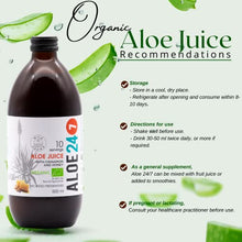 Load image into Gallery viewer, Aloe 24/7 Organic Aloe Vera Juice | Made with Wild Grown Aloe Ferox Leaf Extract | Cinamon-Honey | 100% Natural Preservative Synthetic Additives Free in GLASS BOTTLE | For Healthy Indigestion | 500 ml