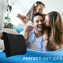 Load image into Gallery viewer, Everlasting Comfort Lumbar Support Pillow for Office Desk Chair - Memory Foam Back Cushion (Black)