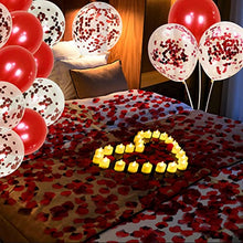 Load image into Gallery viewer, Balloons Engagement Party Decorations Kit - Marry Me Backdrop Banner Conteffi Balloon Led Tea Lights Candles Artificial Rose Pedals Love Propose Decoration Set Romantic Red Engaged