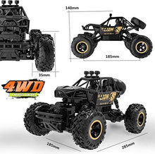 Load image into Gallery viewer, 4DRC C3 RC Cars Remote Control Off Road Monster Truck, Metal Shell Car 2.4Ghz 4WD Dual Motors, All Terrain Hobby Truck with 3 Batteries for 120 Min Play Boy Adult Gifts Toys,Black