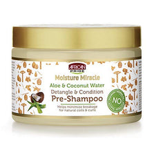 Load image into Gallery viewer, African Pride Moisture Miracle Pre-Shampoo Detangle & Conditioner, Shampoo and Conditioner SET of 3, Coconut Oil, Honey, Chococlate, Coconout Oil, Aloe & Coconut Water