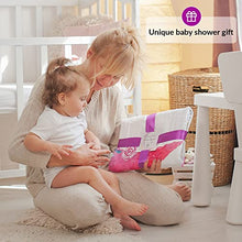 Load image into Gallery viewer, Baby Milestone Blanket | Monthly Photo Mat for Boy or Girl, Unisex | Moon & Flowers Theme | Personalised Baby Shower Present for New Mums | Age Mat | Soft & Comfortable | Includes Coloured Frames