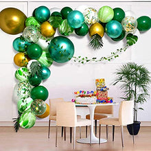 Load image into Gallery viewer, Party Plenty Green Balloon Arch Kit | Tropical Balloon Garland Kit with Pump | Jungle Theme Party Decorations for Boys and Girls' Birthday, Christening or Baby Shower | DIY Jungle Balloons Arch Kit
