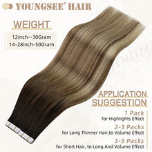 Load image into Gallery viewer, Tape in Hair Extensions Human Hair Brown to Medium Brown Mix Blonde 12inch 100% Real Remy Human Hair Extensions Tape in Extensions Human Hair 20 Pcs/30g
