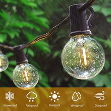 Load image into Gallery viewer, Qxmcov Outdoor String Lights, 9.5m/31ft G40 LED Festoon Lights Outdoor/Indoor (25+3 Bulbs) Garden Lights Waterproof, Christmas Lights for Garden Party Wedding Home Christmas Decorations