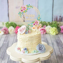 Load image into Gallery viewer, 3 Pcs Flowers Cake Toppers Acrylic Happy Birthday Cake Toppers Various Birthday Party Wedding Cake Decoration