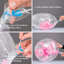 Load image into Gallery viewer, LavaRose Baby shower decorations baby birthday balloons christening decorations with inflatable teddy inside and ribbon. 24 inch balloon Choose boy or girl (Baby Pink)