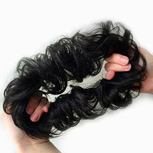 Load image into Gallery viewer, Synthetic Hair Chignons Elastic Curly Scrunchie Hair Extensions Hair Ribbon Ponytail Hair Bundles Updo Hairpieces Hair Buns (#1B)