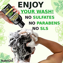 Load image into Gallery viewer, NatriGlo Anti Dandruff Tea Tree & Aloe Vera Shampoo - Sulfate & SLS Free for Itchy Scalp, Dry, Flaky Hair | Psoriasis & Eczema Care |Deep Cleansing Organic, Vegan, Cruelty Free | Women | Men |Teens