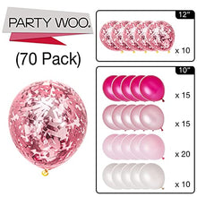 Load image into Gallery viewer, PartyWoo Pink Balloons Pack of 70 Helium Balloons Pink Glitter Balloons Pink and White Balloons for Party Decoration 1st Birthday Girl Decoration Baby Shower (Pearl) 4711100062824