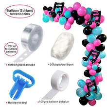 Load image into Gallery viewer, Heboland Music Theme Balloon Garland Arch Kit for Girls Ladies Birthday Decorations Party Supplies,Tik Tok 105Pcs Hot Pink Black Tiffany and Music Note Foil Balloons