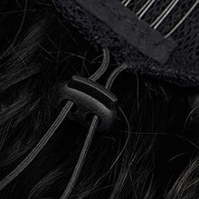 Load image into Gallery viewer, Long Curly Drawstring Ponytail Wig For Women 22 inch Clip in Wavy Natural Ponytail Extension for Womens Wrap Around Pony Tail (Dark Black-1b#)