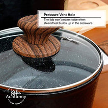Load image into Gallery viewer, Kitchen Academy 15 Pieces Nonstick Granite-Coated Cookware Set, Non-Stick Induction Pot Pan Set, Includes Lids, Frying and Pans Accessories - Aluminium Hammered Black