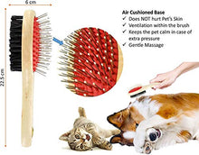 Load image into Gallery viewer, Wooden Dog Brush Double Sided Pet Hair Grooming Brush Dog Pin Brush and Bristle Soft Brush, Dogs Comb and Brush Grooming Tools for Cleaning for Dogs & Cats with Long or Short Hair