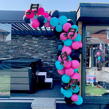Load image into Gallery viewer, Heboland Music Theme Balloon Garland Arch Kit for Girls Ladies Birthday Decorations Party Supplies,Tik Tok 105Pcs Hot Pink Black Tiffany and Music Note Foil Balloons