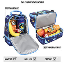 Load image into Gallery viewer, Fringoo - Double Decker Lunch Bag - Dinosaur Design - Lunch Bag for Kids - Lunch Bag with Compartment - Dinosaur Lunch Box, Great School Lunch Bag - Fully Insulated