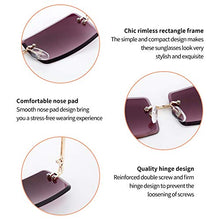 Load image into Gallery viewer, Joeleli 4 Pairs Rimless Rectangle Sunglasses for Women Men Frameless Vintage Square Glasses