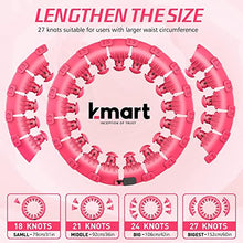 Load image into Gallery viewer, K-MART Smart Hula Ring Hoops, Weighted Hula Circle 24 Detachable Fitness Ring with 360 Degree Auto-Spinning Ball Gymnastics, Massage, Adult Fitness for Weight Loss (Pink)