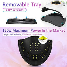 Load image into Gallery viewer, 180W Super Power Nail Lamp,Professional Quick-Drying Nail Lamp,LED+UV Dual Light Source Lamp Beads,48 Lamp Beads,with Induction Start and Autonomous Button Timing Function (180)