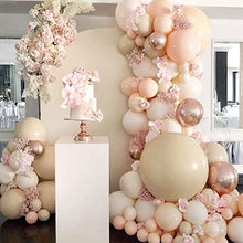 Load image into Gallery viewer, Apricot Balloon Arch Garland Kit, 124 Pcs Double Macaron Baby Pink Cream Peach and Chrome Rose Gold Latex Balloons for Boy Girl, Boho Wedding Birthday Party Bridal and Baby Shower Decorations