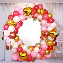 Load image into Gallery viewer, TAZYIN Balloon Arch Kit Pink, White Balloon Garland -125 PCS For Birthday Decorations, Gold Pink Balloons with Strip, Knotter For Birthday Party Boy & Girl, Wedding Bridal Engagement, Baby Shower