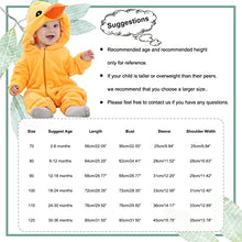 Load image into Gallery viewer, MICHLEY Hooded Baby Girl Romper Winter and Autumn Flannel Jumpsuits Animal Cosplay Infant Toddler Costume yazi, Duck, Size 100 (age: 19-24months)