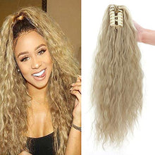 Load image into Gallery viewer, Real Fashion Corn Wavy Ponytail Extension Claw Clip 24" Long Wavy Curly Hair Extensions Jaw Clip Ponytail Hairpiece Pony Tail Ash Blonde